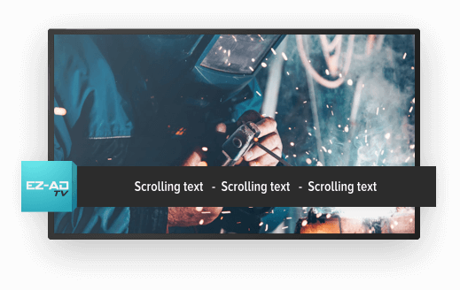 Scrolling Ticker in-store digital signage screen with promotional content
