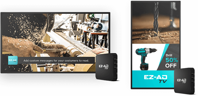 in-store digital signage screen with promotional content