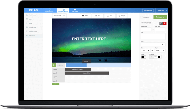 Install 3 in-store digital signage screen with promotional content
